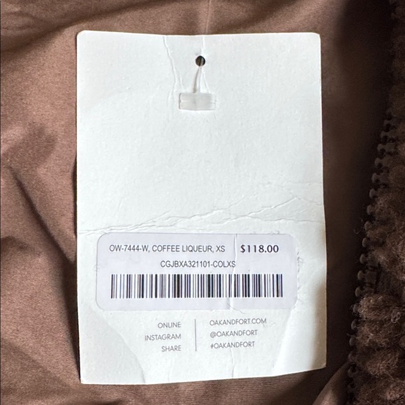 OAK + FORT Teddy Jacket - Coffee Liqueur XS - Picture 3 of 11
